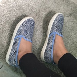 Blue slip on shoes